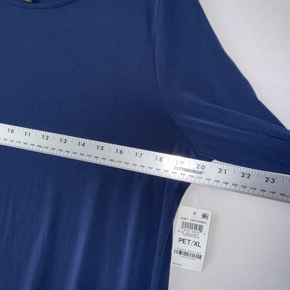 JM Collection Women's 3/4 Sleeve Knit Top Petite XL Blue Scoop Neck NWT XLP - Picture 7 of 7